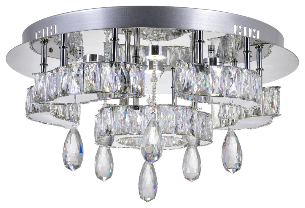 Cascata LED Flush Mount With Chrome Finish