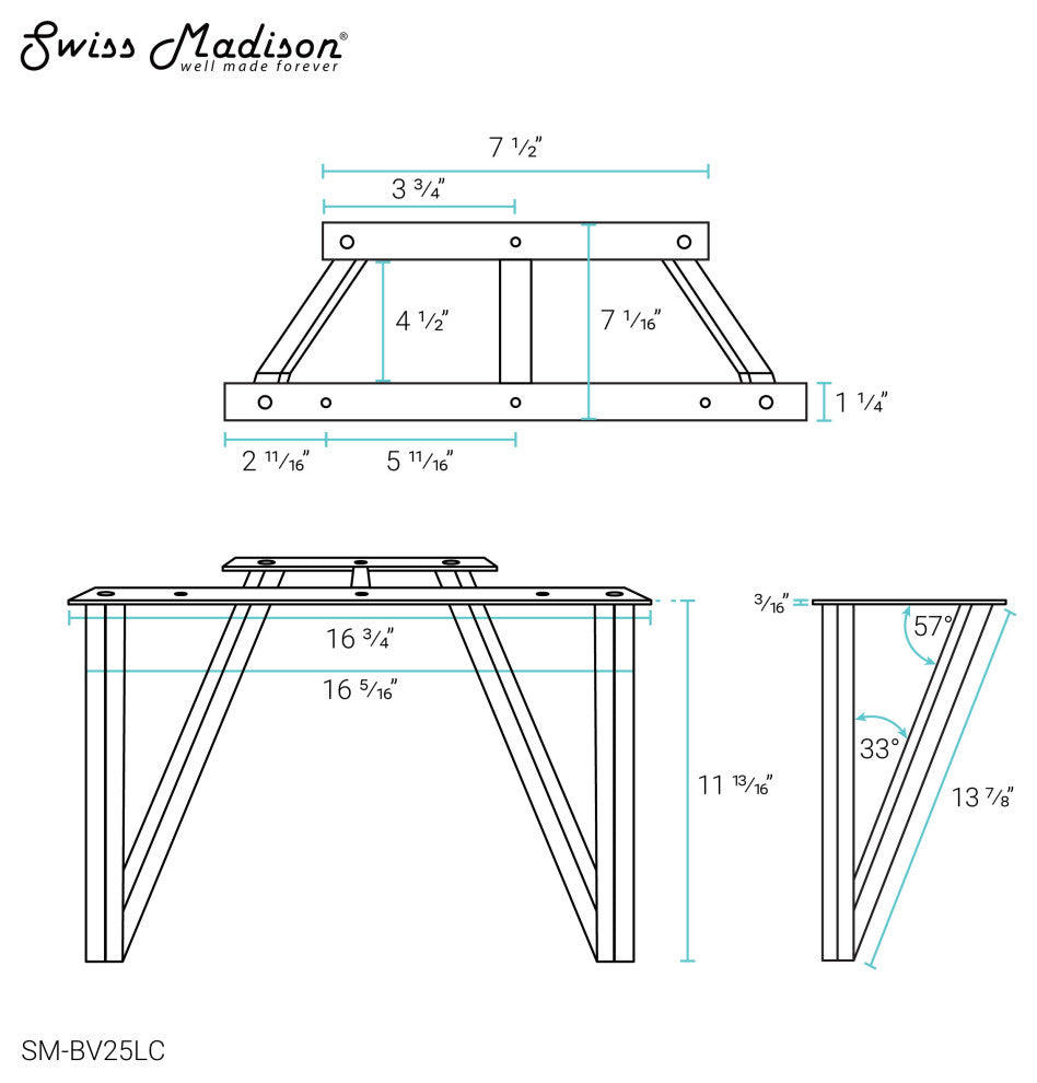 Annecy Vanity Legs, Set of 2, Chrome