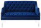 Tufted Loveseat Sofa, Velvet, Blue Navy, Modern, Living Lounge Hotel Hospitality