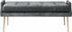 Eileen Slub Velvet Grey Bench - Grey