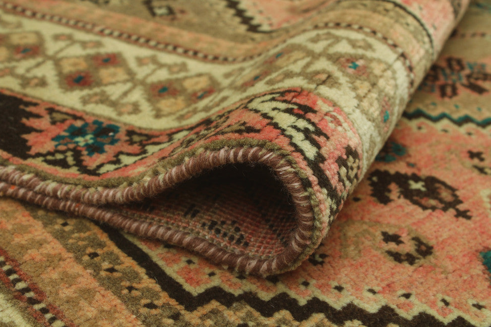 Fine Vintage Distressed Hafize Rose Rug