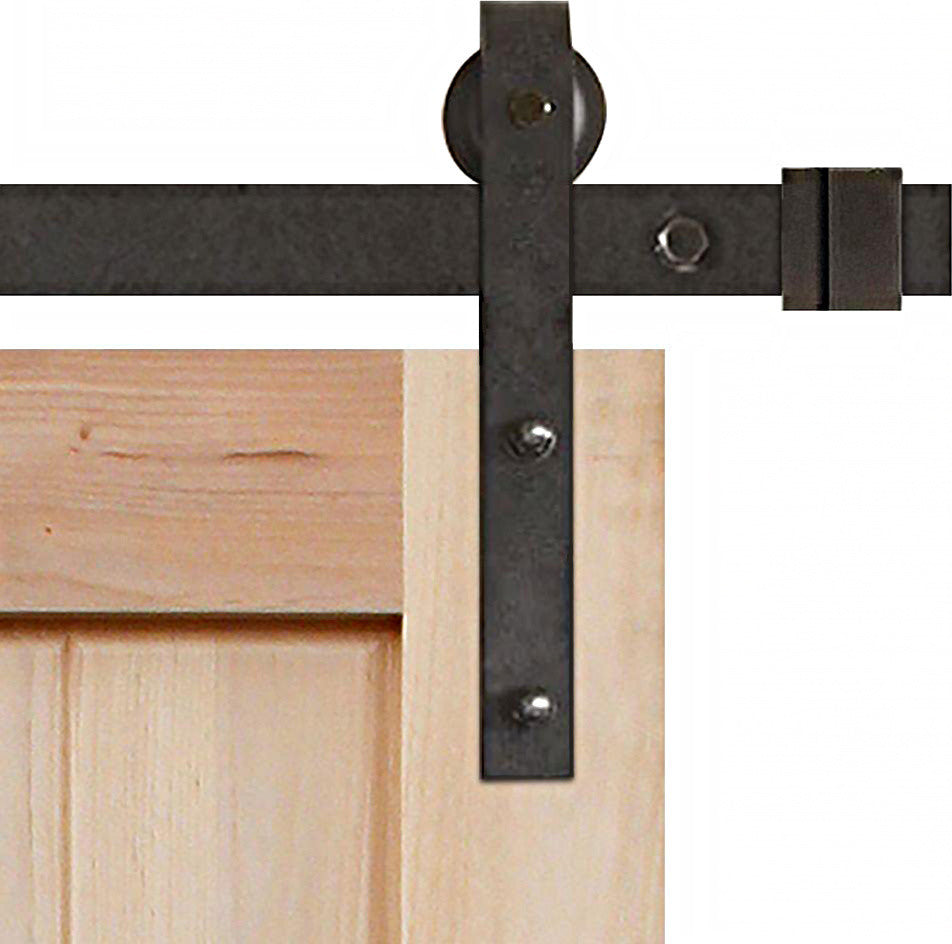 Unfinished Interior Knotty Alder K Panel V-Groove Barn Door, Bronze
