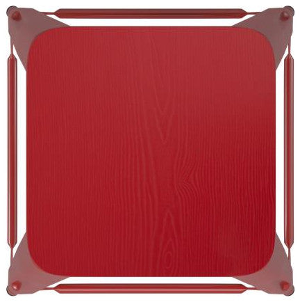 Kai Commercial Grade 24" High Metal Indoor-Outdoor Counter Height Stool, Red/Red