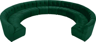 Limitless Velvet Upholstered 12-Piece Modular Sectional, Green