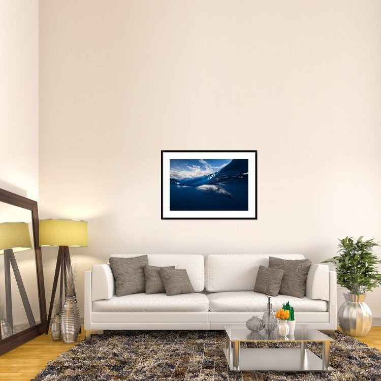 "Humpback Whale And The Sky" Framed Digital Print by Barathieu Gabriel, 44x32"