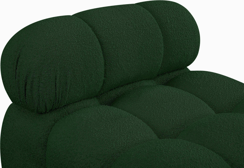 Ames Boucle Fabric Modular Chair, Green, Armless Chair