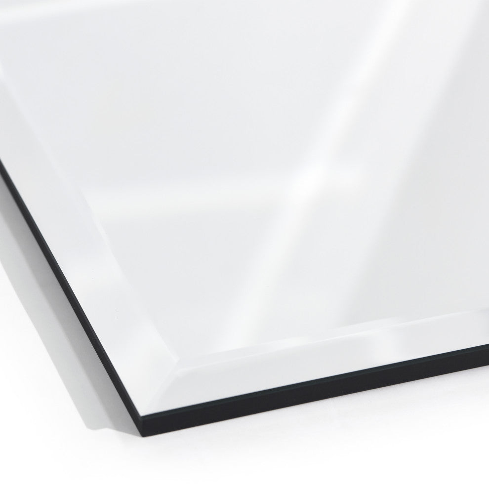 Frameless Beveled Prism Square Wall Mirror, 1" Beveled Edge, 24"x24"