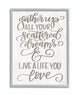 Live A Live You Love Gray White Family Word Design, 16"x20", Gray Frame