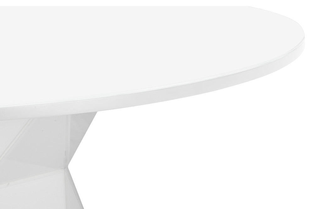 Iris White Glass Dining Table