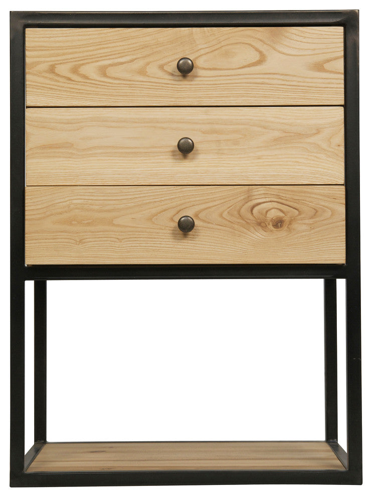 Pearce Side Table, Elm and Metal