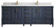 Aberdeen 84 Double Sink Bath Vanity in Hale Navy Blue  2" Calacatta Laza