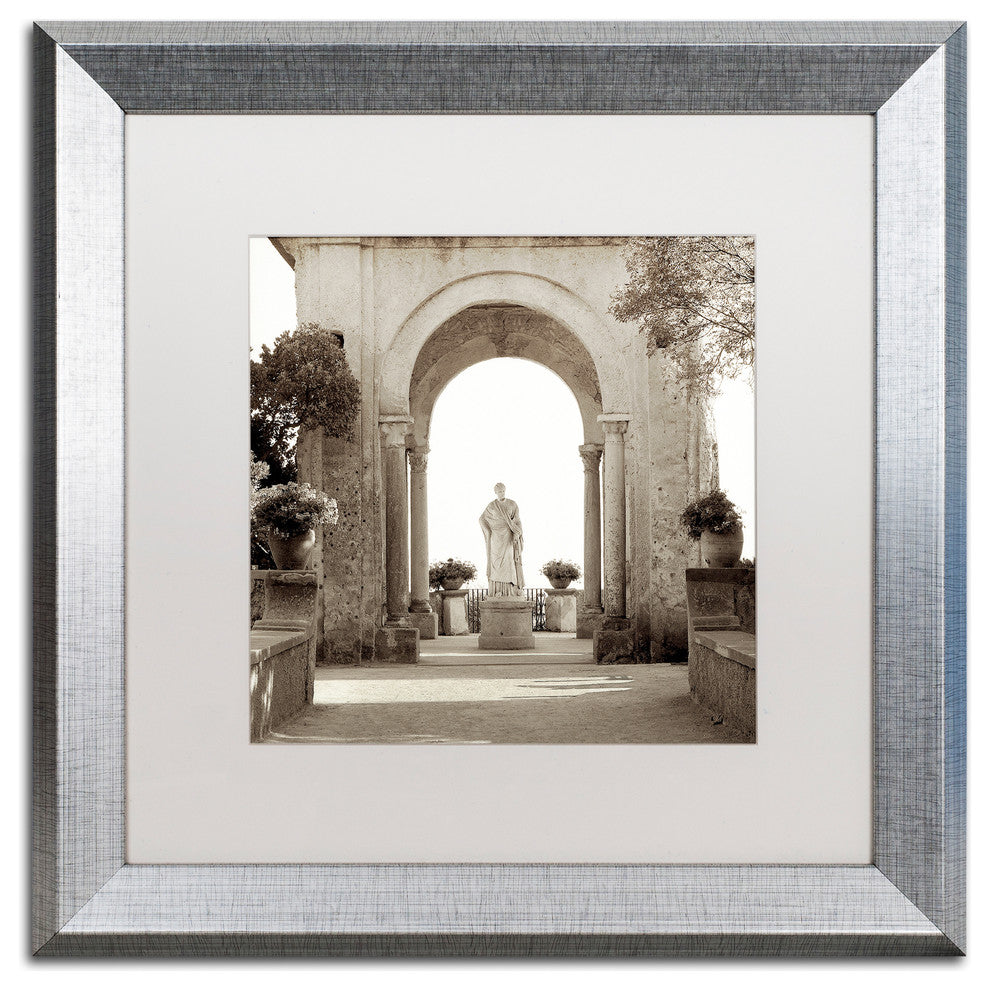 Alan Blaustein 'Giardini Italiano V' Art, Silver Frame, White Mat, 16x16