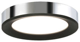 Alta LED Low Profile Flush Mount, Black/Chrome, 12"