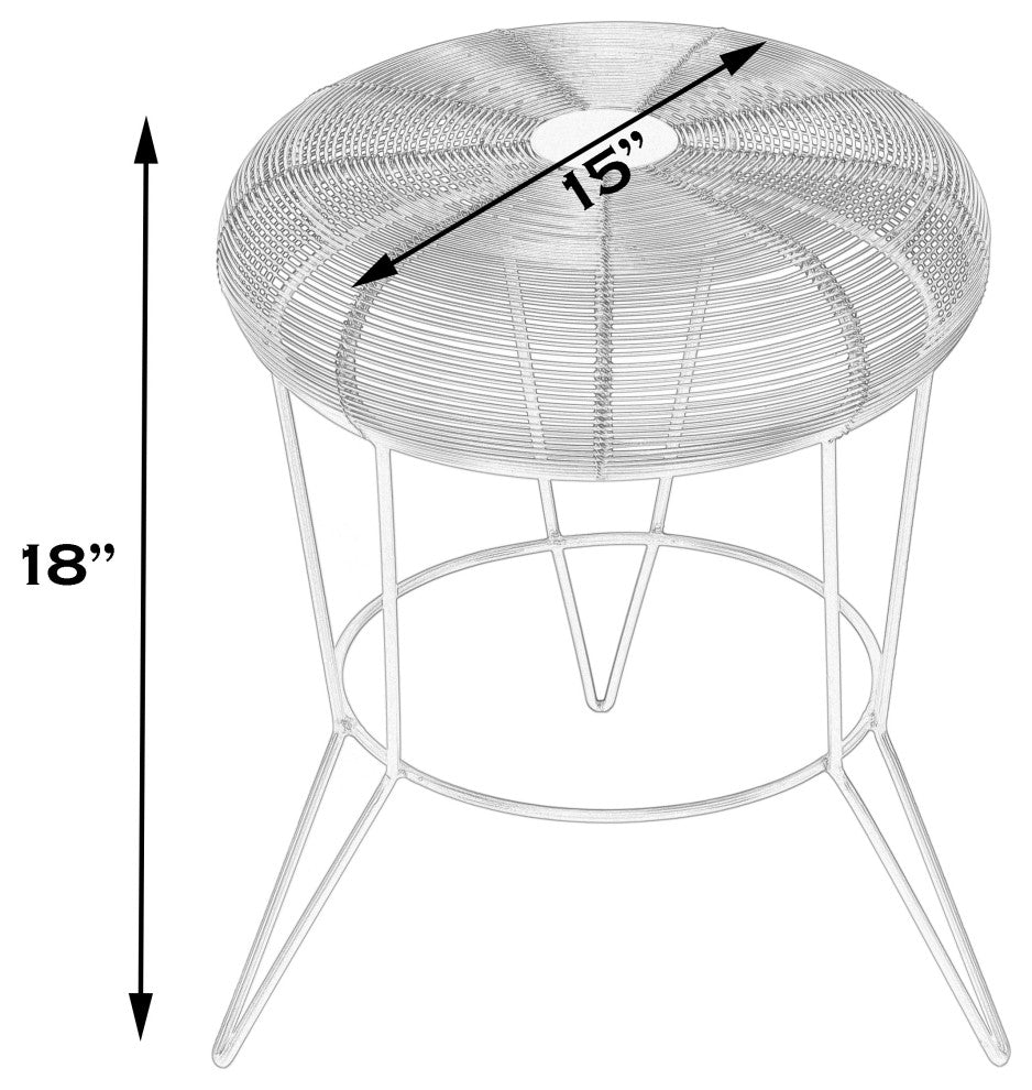 Allen Decorative Wire Accent Table, Antique Gold