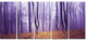 Magenta Foggy Fairytale Forest, Forest Canvas Art Print, 60"x28", 5 Panels