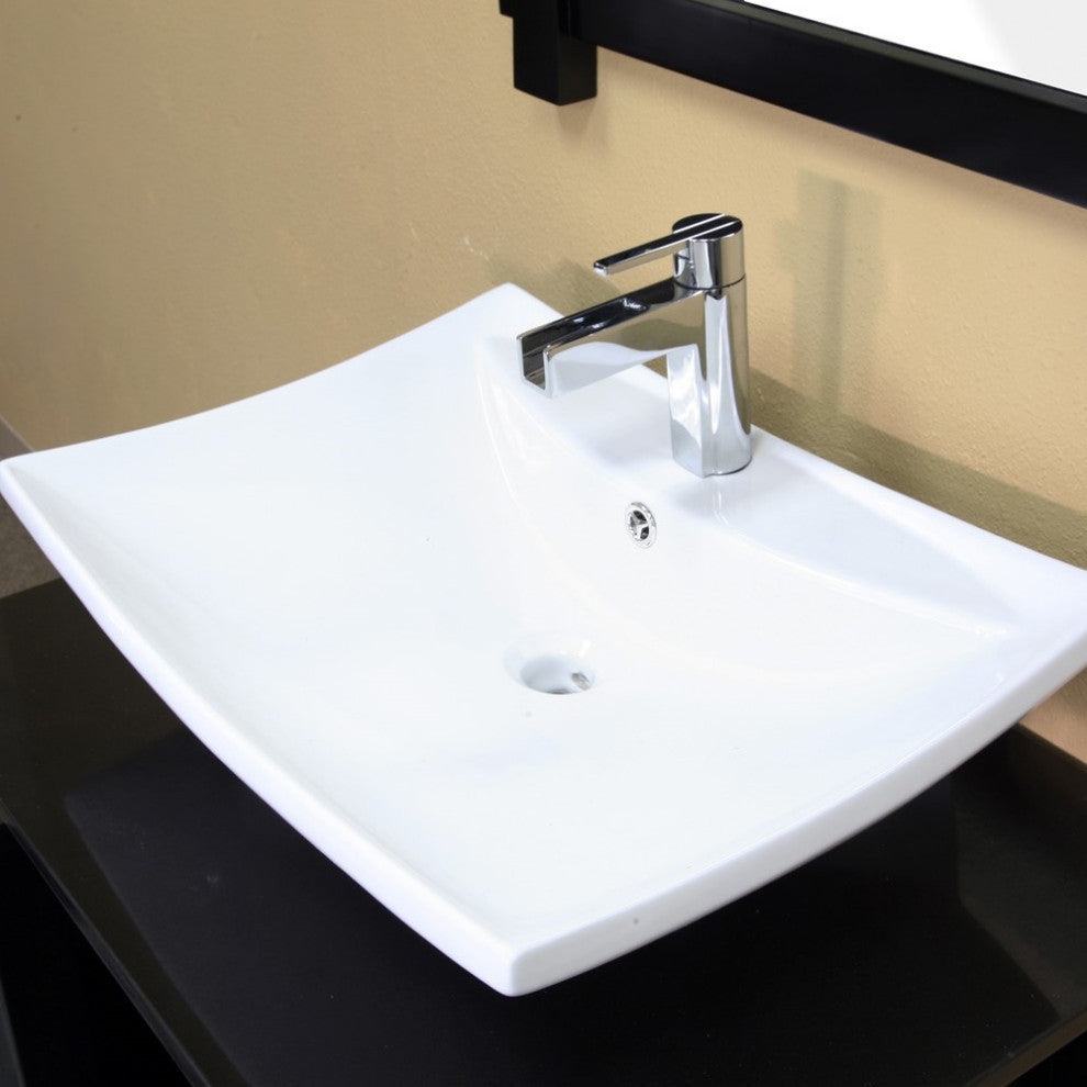 30" Single Sink Vanity, Wood, Black