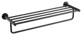 Elie Bathroom Shelf with Towel Bar, Matte Black