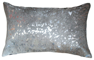 12 X 20 Gray Animal Print Cowhide Throw Pillow