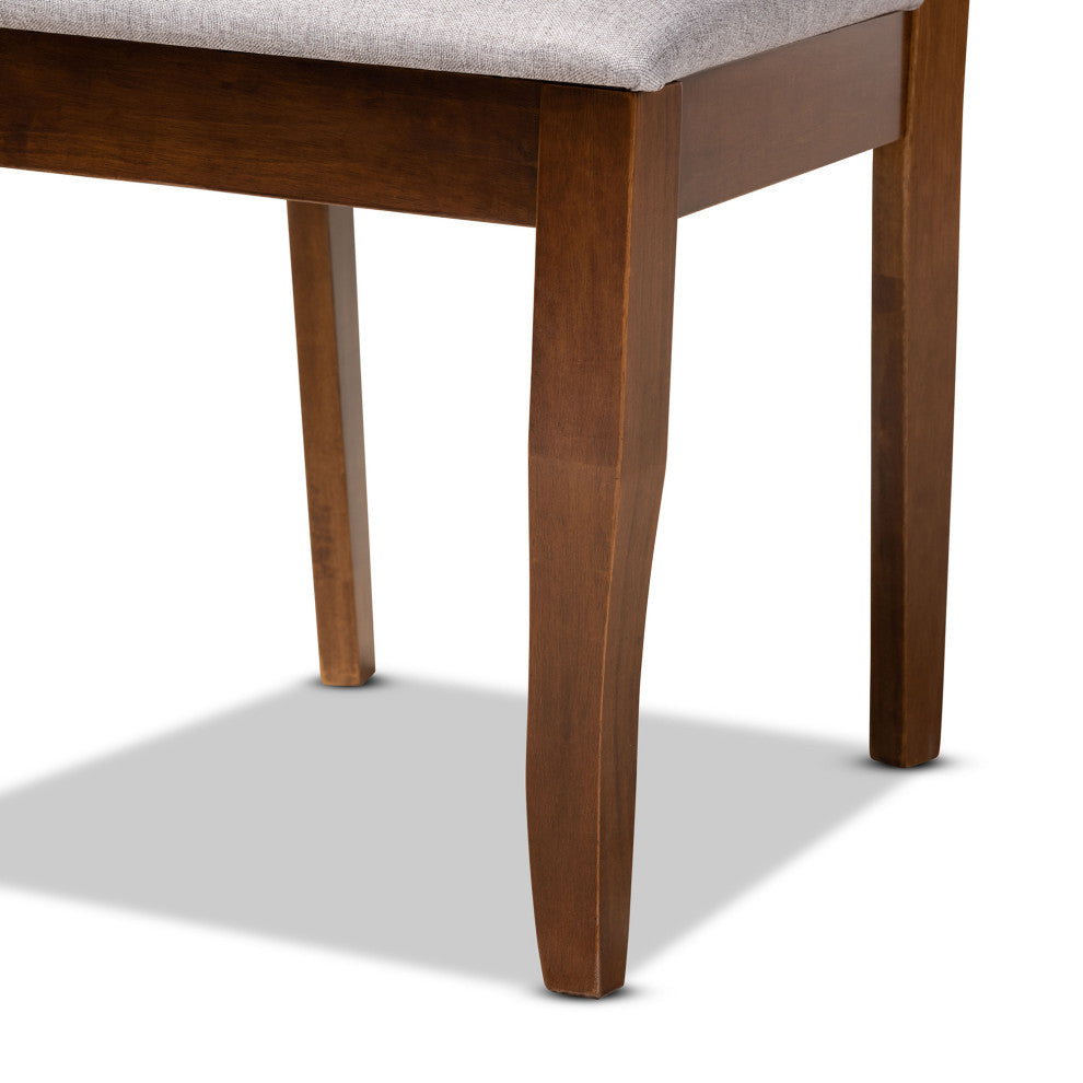 Connell 4-Piece lWalnut Effect Dining Chair Gray Cushion