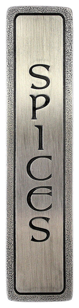 "SPICES" Pull Antique Pewter (Vertical)