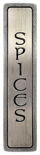 "SPICES" Pull Antique Pewter (Vertical)
