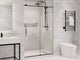 Madam 76-in. x 48-in. Frameless Sliding Shower Door, Matte Black/Brushed Gold