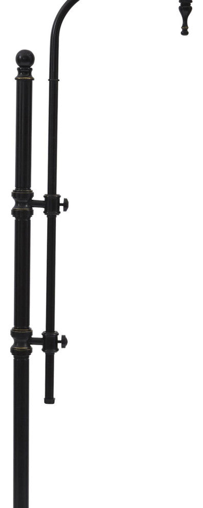 Benzara BM215054 Drum Shade Metal Frame Floor Lamp, Black and Light Gray