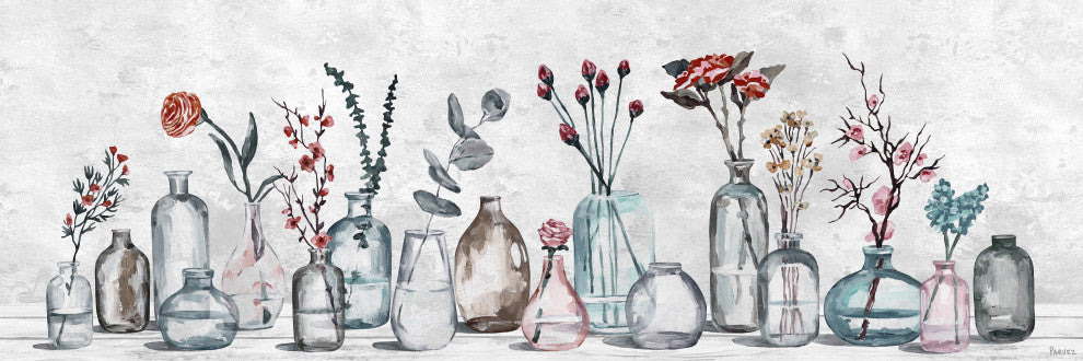 "Assorted Flowers, Glass" Painting Print on Wrapped Canvas