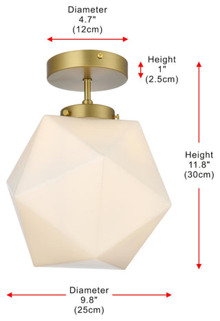 Elegant Lighting LD2347 Lawrence 10"W Semi-flush Ceiling Fixture - Satin Gold