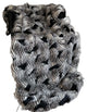 Plutus Black White Feather Faux Fur Luxury Throw, Blanket 114"L x 120"W King