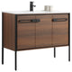 Oakville Bath Vanity, Ceramic Sink, Walnut Ebony, 42 Inch, Black Hardware