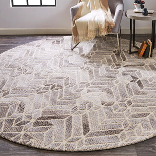 Weave & Wander Saena Gray/Natural Rug, 10'x10' Round