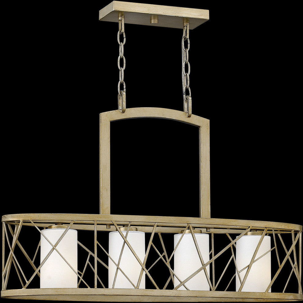 Fredrick Ramond Nest 4-Light Chandelier, Silver Leaf