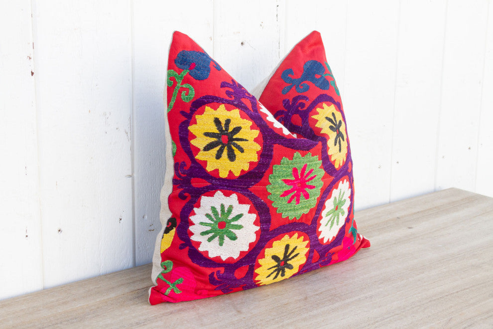 Zeena Vintage Suzani Square Pillow