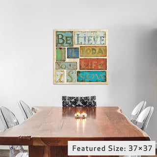 "Believe & Hope" by Daphne Brissonnet, Canvas Print, 12"x12"