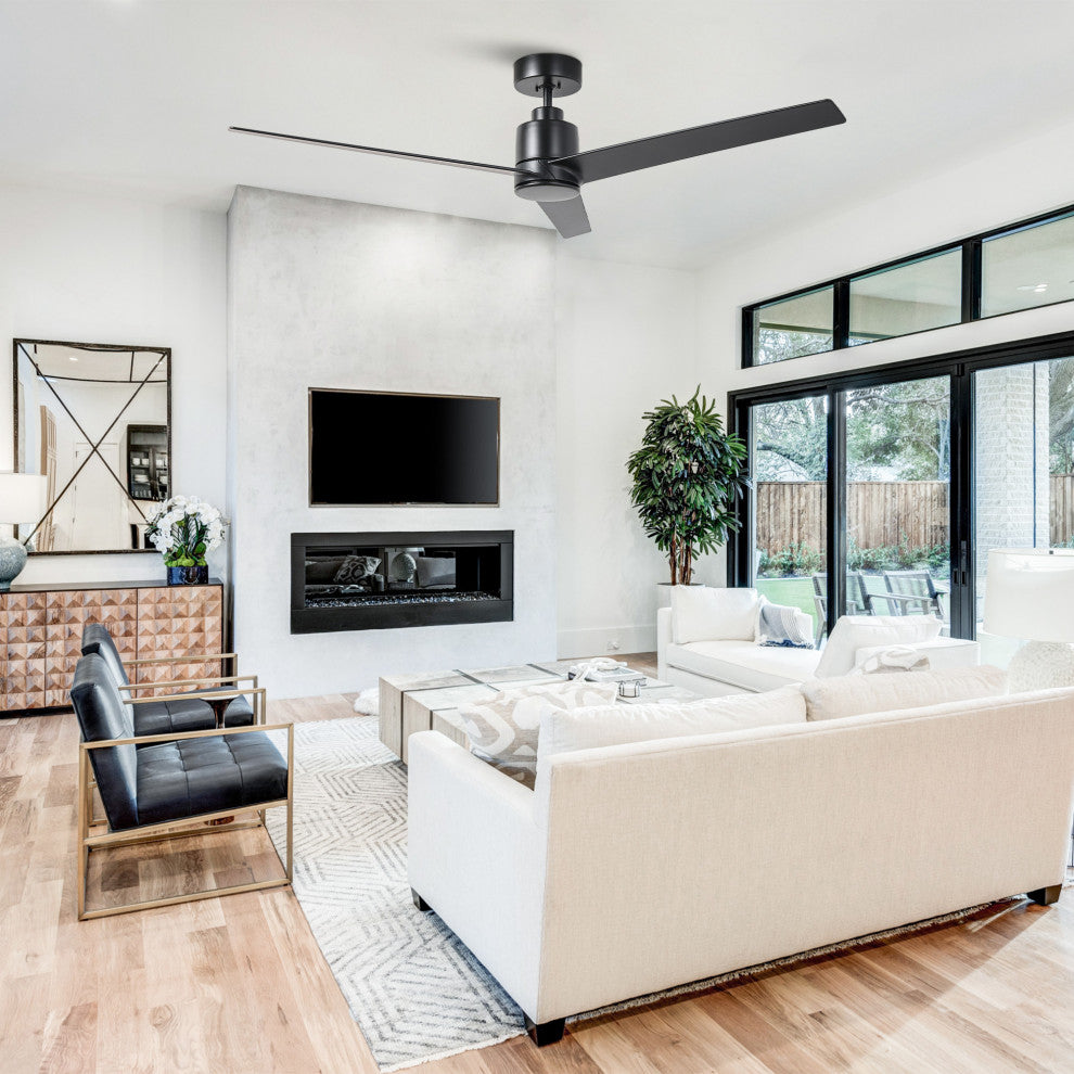 54-inch Industrial Ceiling Fans without Light, Black
