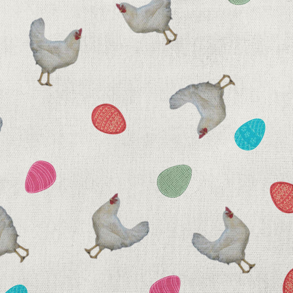 Chickens and Eggs Easter Indoor/Outdoor Throw Pillow, Whisper White, 20x20"