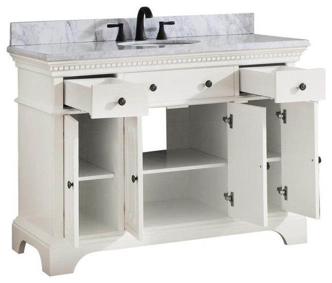 Avanity 49"  Bathroom Vanity Set in French White Finish, HASTINGS-VS48-FW-C