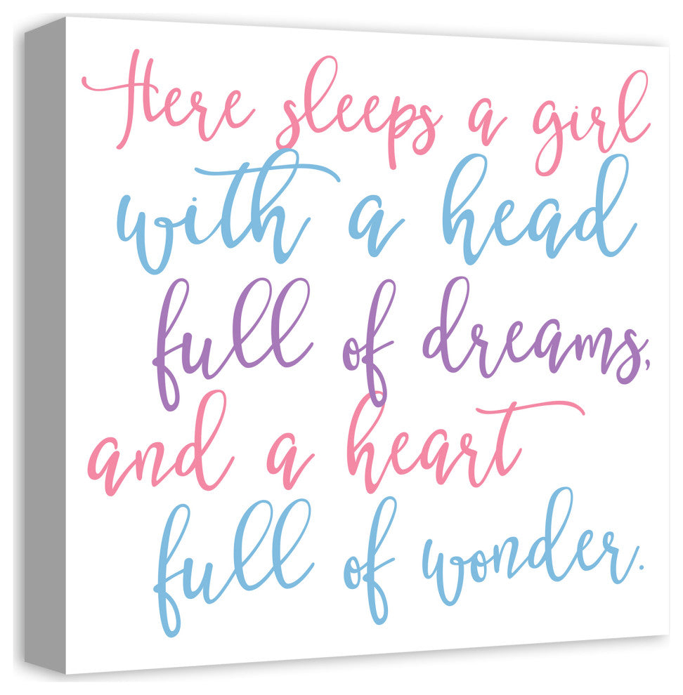 A Girl With A Head Full of Dreams 16x16 Canvas Wall Art