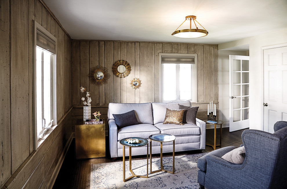 Hinkley Collier Medium Semi-Flush Mount, Heritage Brass