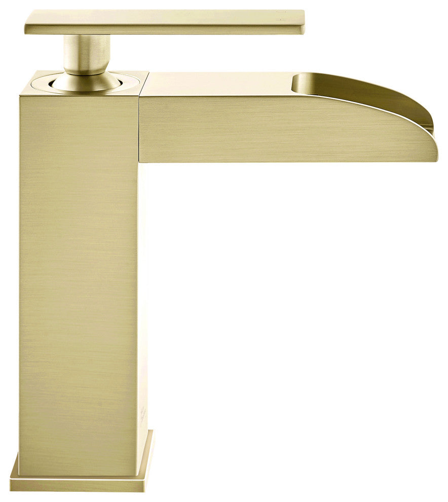 Concorde Single Hole, Waterfall Bathroom Faucet, Brushed Gold