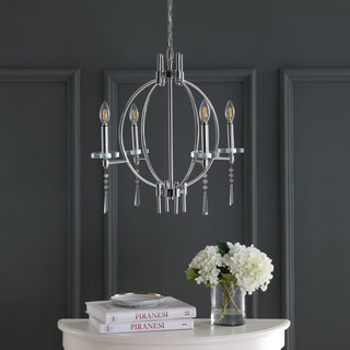Laura 23" Crystal, Metal LED Pendant, Chrome
