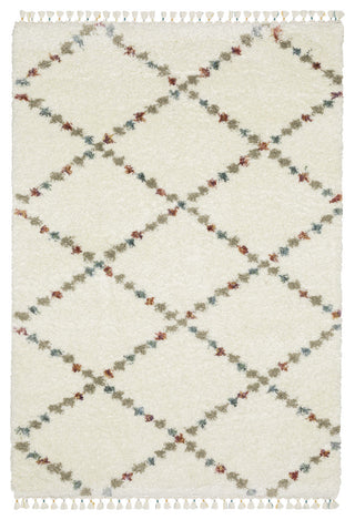 Aurora Lattice Ivory/Multi Indoor Area Rug, Ivory, 6'7" x 9'6"