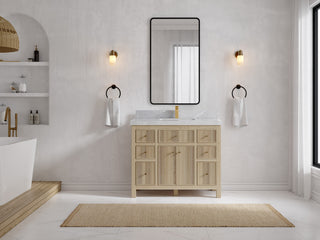 Sonoma Oak 42 Single Sink Bath Vanity with 2" Empira White Quartz