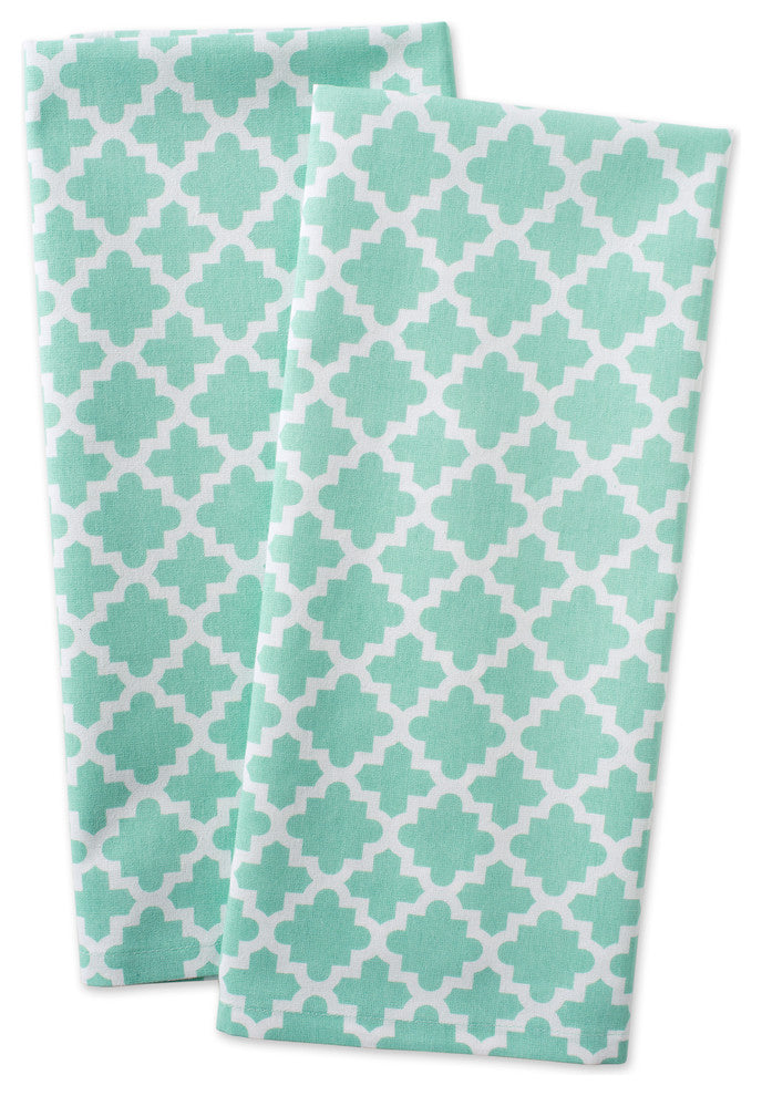DII Aqua Lattice Dishtowel, Set of 2