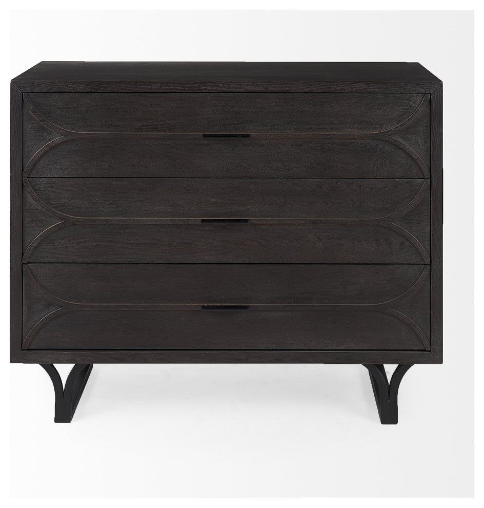 Contemporary Dark Oval Accent Cabinet