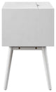 Nightstand Side End Table, Wood, White, Modern Mid-Century, Bedroom Living Room
