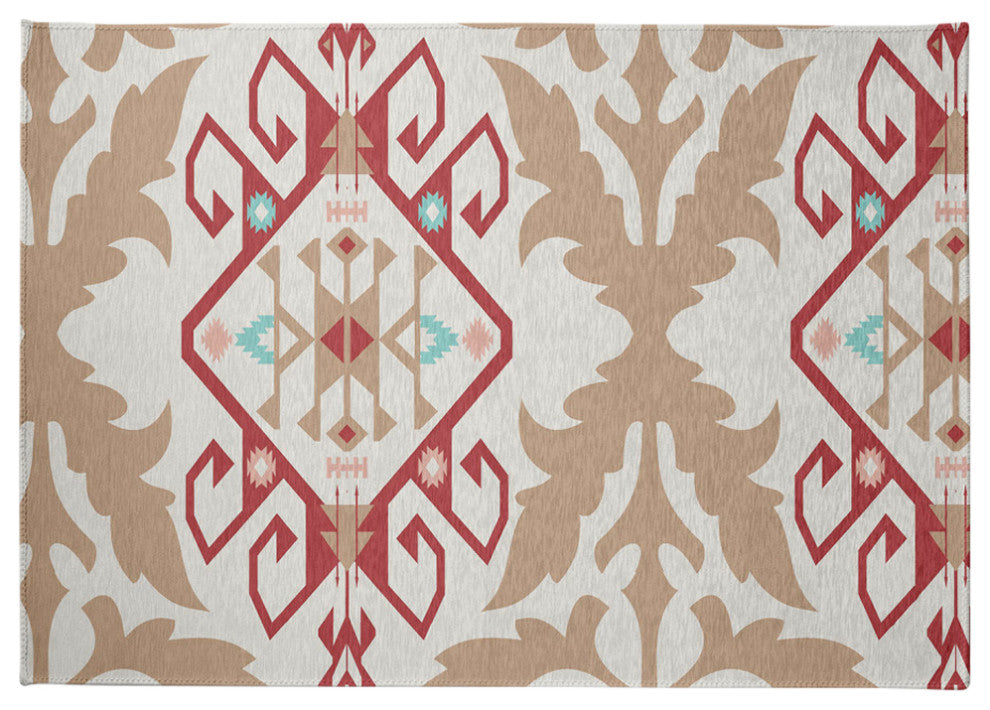 Bombay Medallion Spring Chenille Rug, Ligonberry Red, 5'x7'