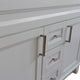 48" Double Sink Vanity, White Finish With Gray Granite And Rectangle Sink