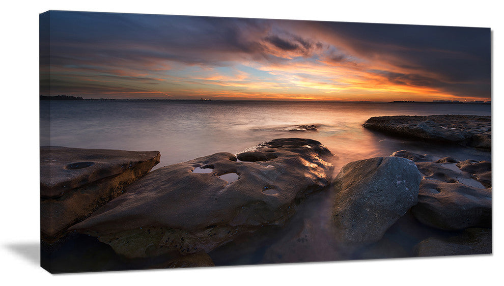 "Dark La Perouse Beach in Sydney" Seashore Canvas Print, 40"x20"
